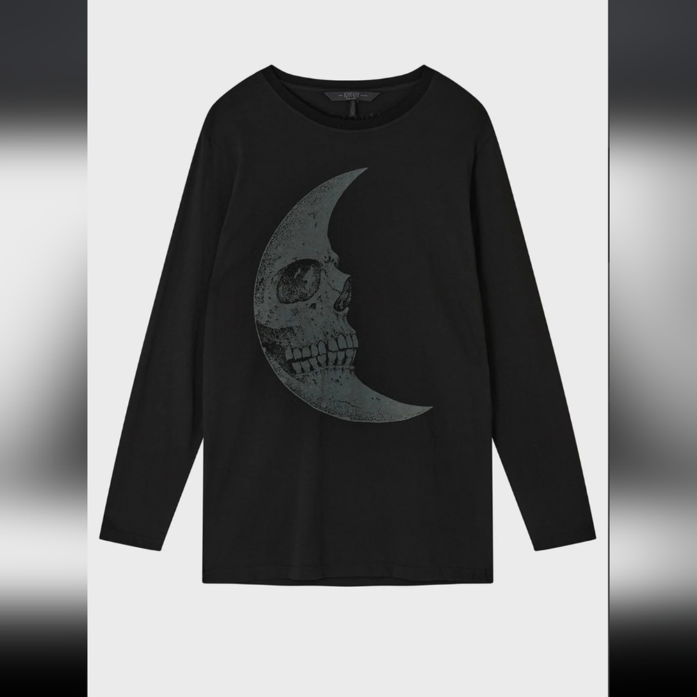 Killstar Black Long Sleeve Tee with Skull Moon Design